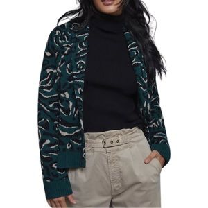 NWT Anthropologie Current Air Open Wool Green Cardigan Sweater
